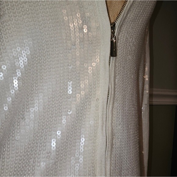 NTW White House Black Market White Sequence Zipped Cardigan. Size Medium - Picture 5 of 8